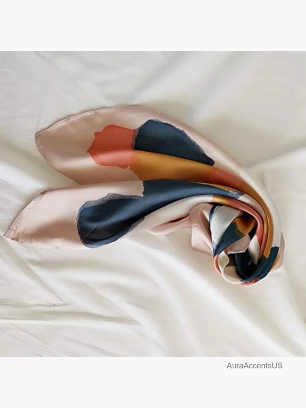 Silk Feeling Satin Scarf 27.5x27.5 Square Head Scarf for Women